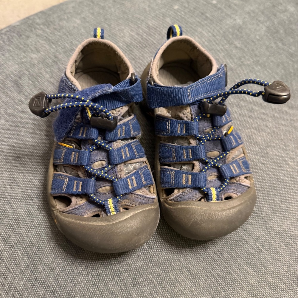 KEEN Newport H2 Kids Blue Grey Yellow Waterproof Hiking Water Sandals